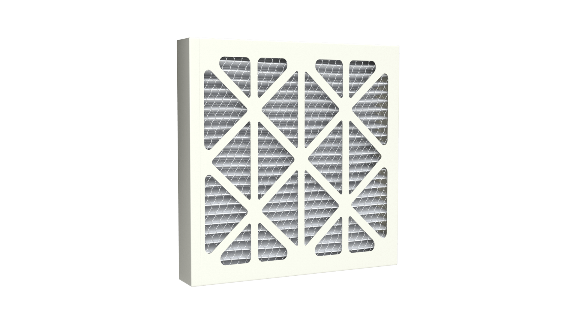 High-efficiency pleated air filter.